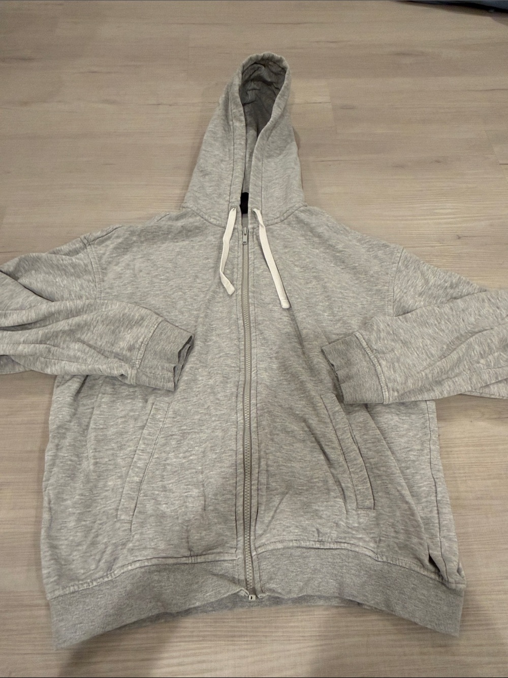 H&M Light Gray Zip-Up Hoodie Sweatshirt